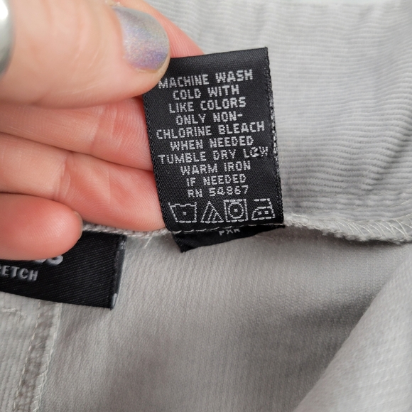 EXPRESS Button Front Corduroy Pencil Skirt Light Grey - Picture 12 of 13